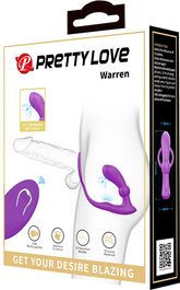 Pretty Love Warren USB Rechargeable 12 Function Prostate Massager Purple Prostate Toys